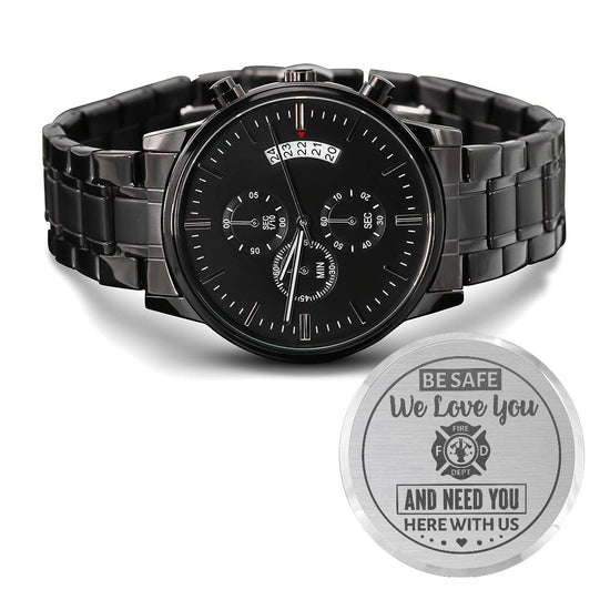 To My Firefighter Husband Need You Here With Us (Charcoal Black) – Men&